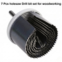 7 Pcs Holesaw Dril Bit Set For woodworking (HT80)